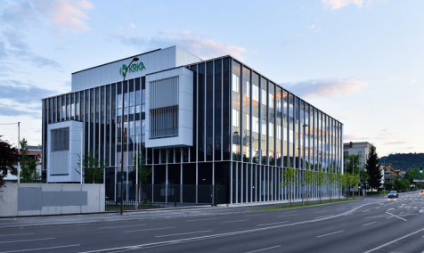 KRKA pharmaceutical company administrative building in Ljubljana 
