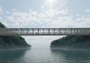 Cycling bridge across Sava river, Kranj