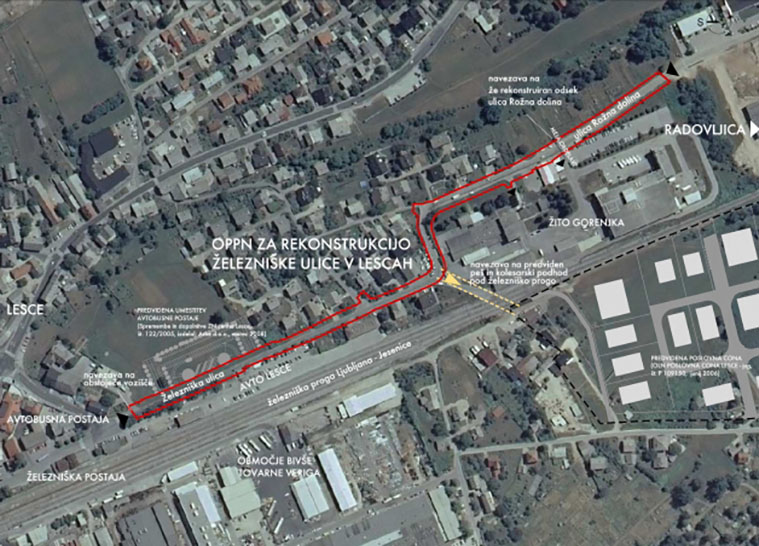 Občinski podrobni prostorski načrt za rekonstrukcijo Železniške ulice v LESCAH - 