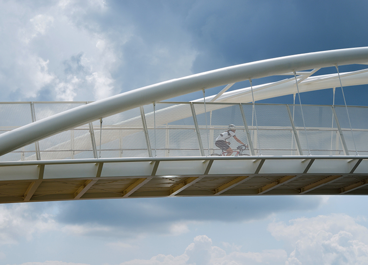Pedestrian and bicycle bridge over the A2 highway at the KRANJ-vzhod exit - 