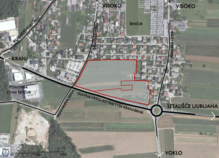 Municipal detailed spatial plan for residential and office area in ŠENČUR - Phase 1 - 