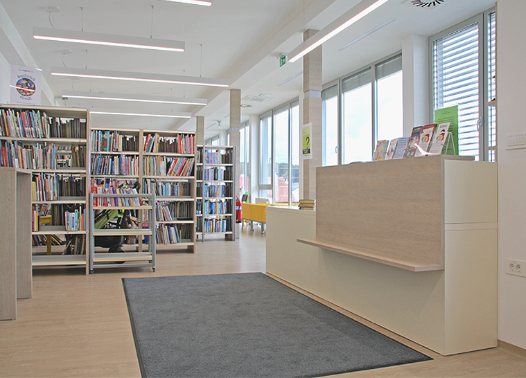 Naklo local library interior design and equipment - 