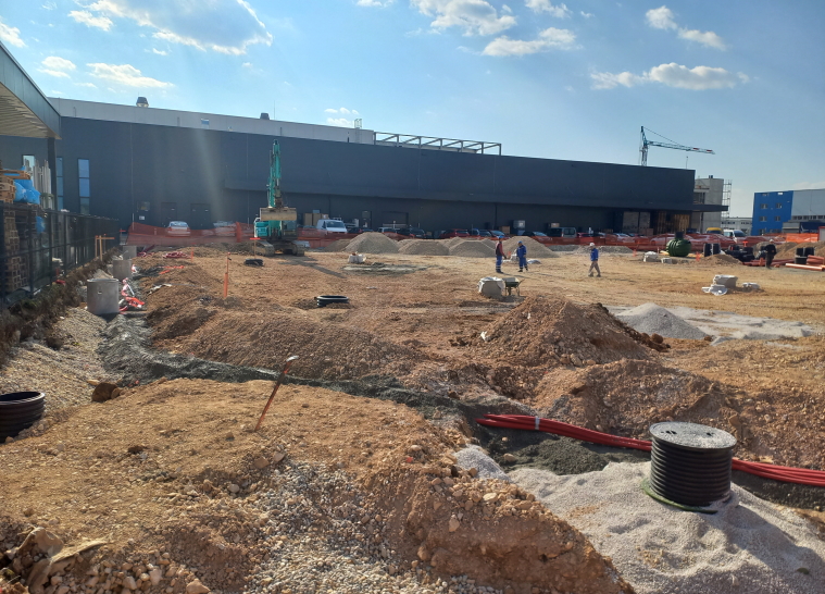Produktions- und Lagergebäude Raycap, Komenda - Erweiterungsbau - März 2022