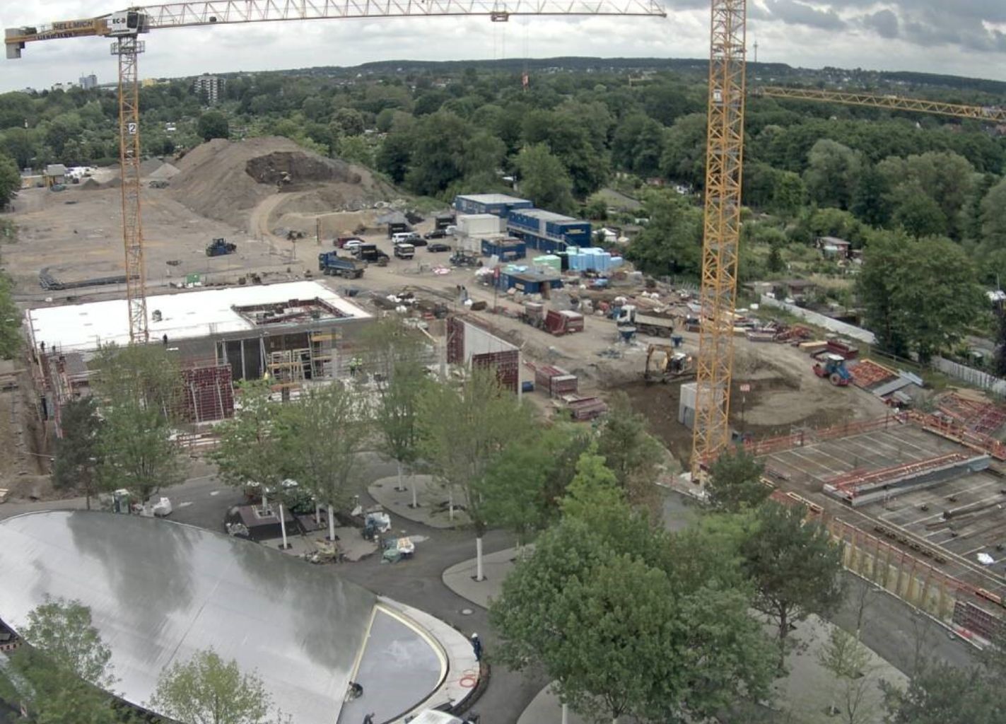 Poslovni stavbi v Parku Wilo, Dortmund - gradbišče - Julij 2022