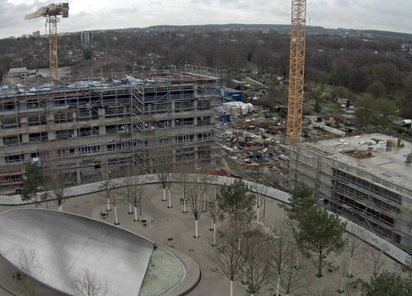 Poslovni stavbi v Parku Wilo, Dortmund - gradbišče - Januar 2023