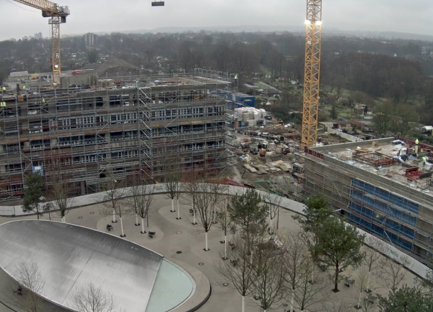 Poslovni stavbi v Parku Wilo, Dortmund - gradbišče - Februar 2023