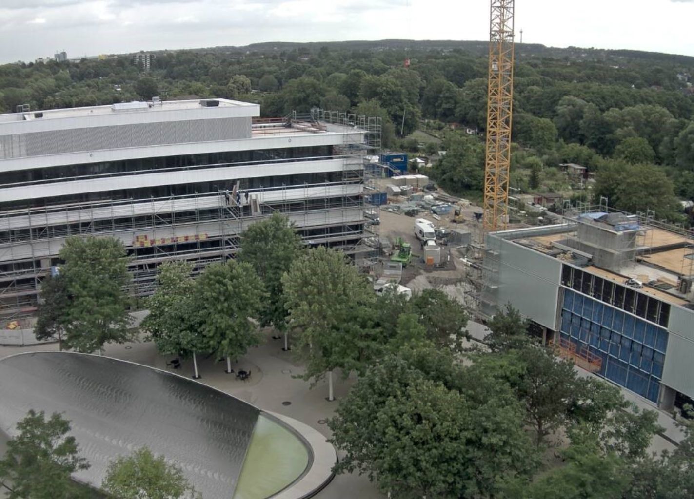 Poslovni stavbi v Parku Wilo, Dortmund - gradbišče - Julij 2023